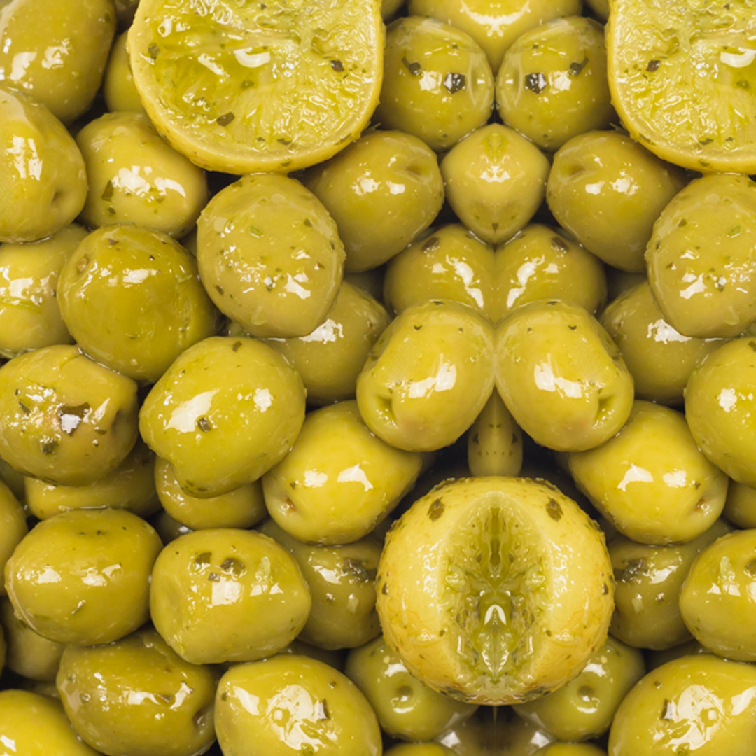 Green, Lemon, Basil & Mint Olives 200gm