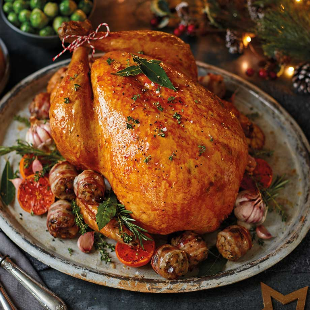 Traditional Roast Turkey With Chestnut Stuffing & Cranberry Sauce (3.6-4.5kg+- Before Roasting) - Frozen (Pre-order)
