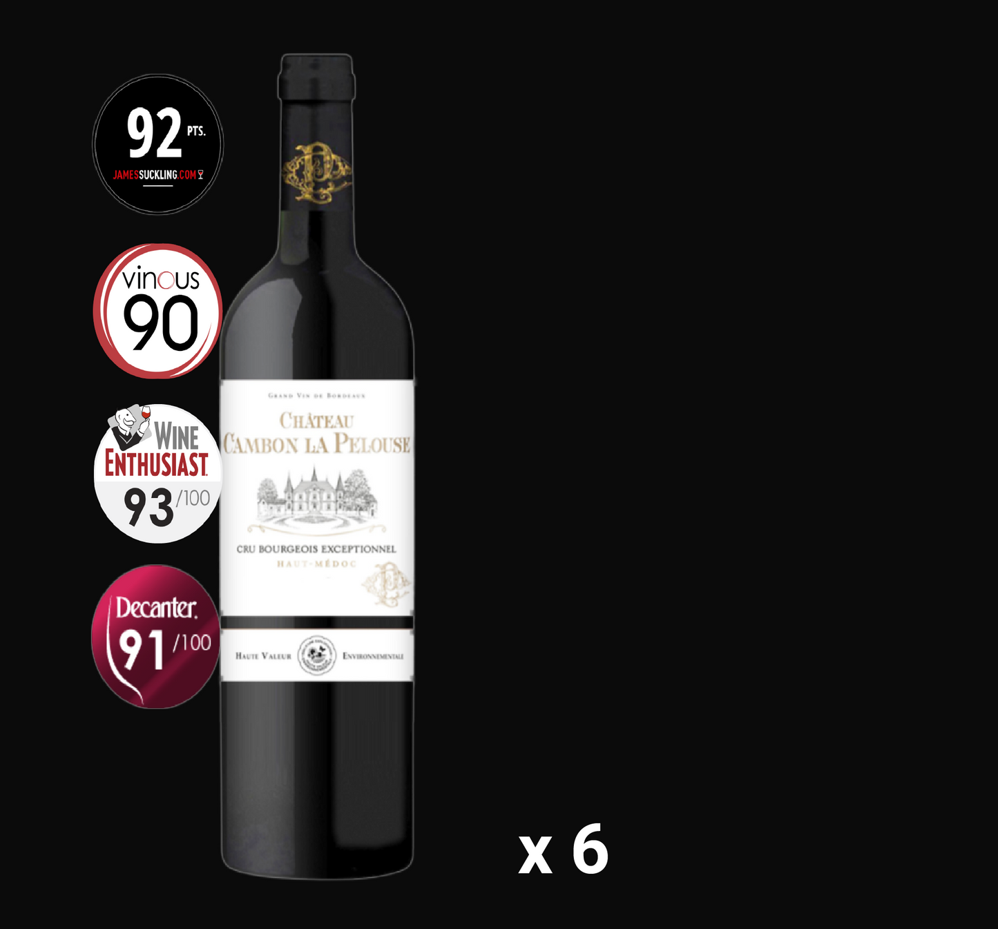 Chateau Cambon La Pelouse Haut Medoc 2016 (6 bottles)