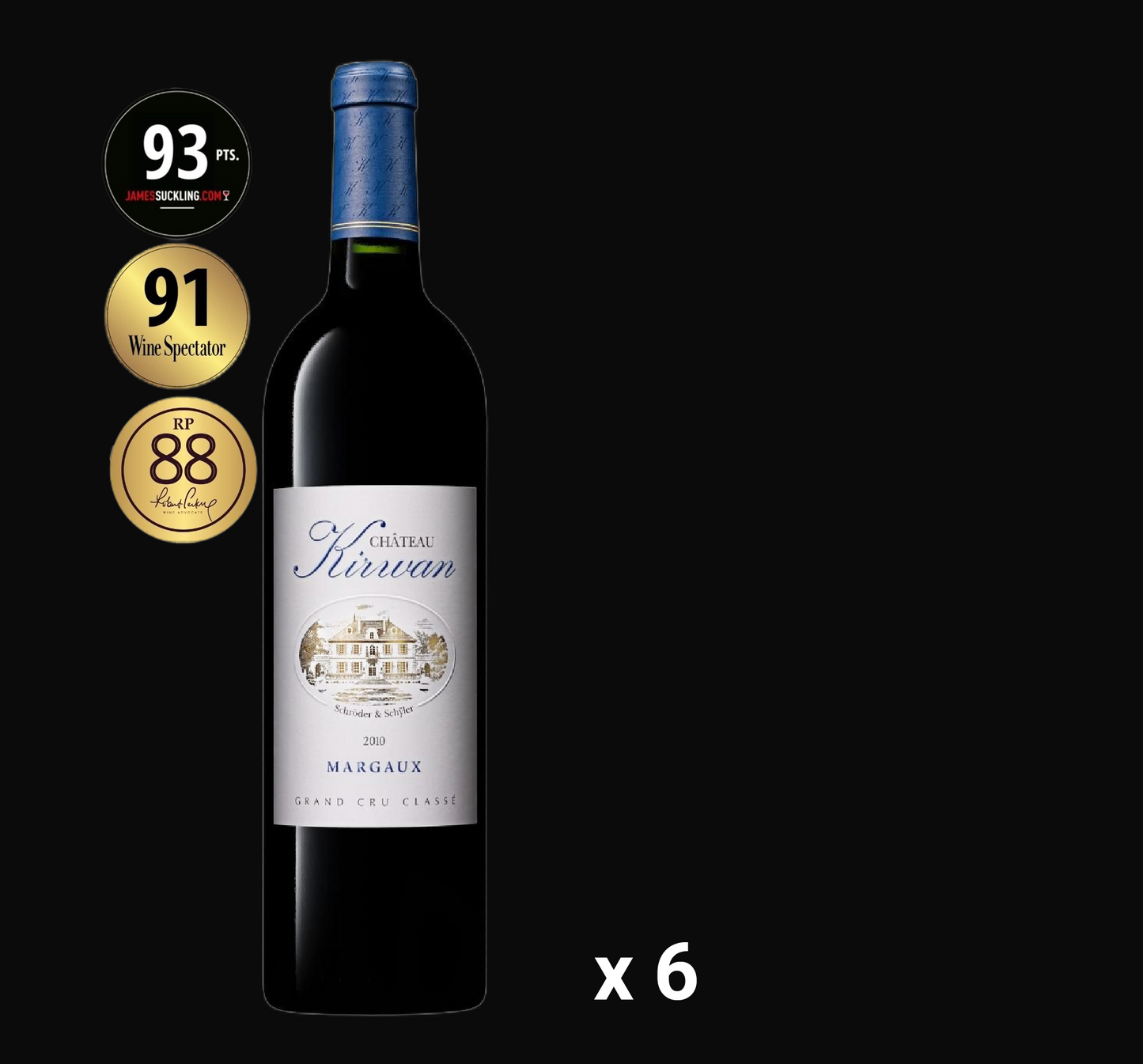 Chateau Kirwan Margaux 2010 (6 bottles)