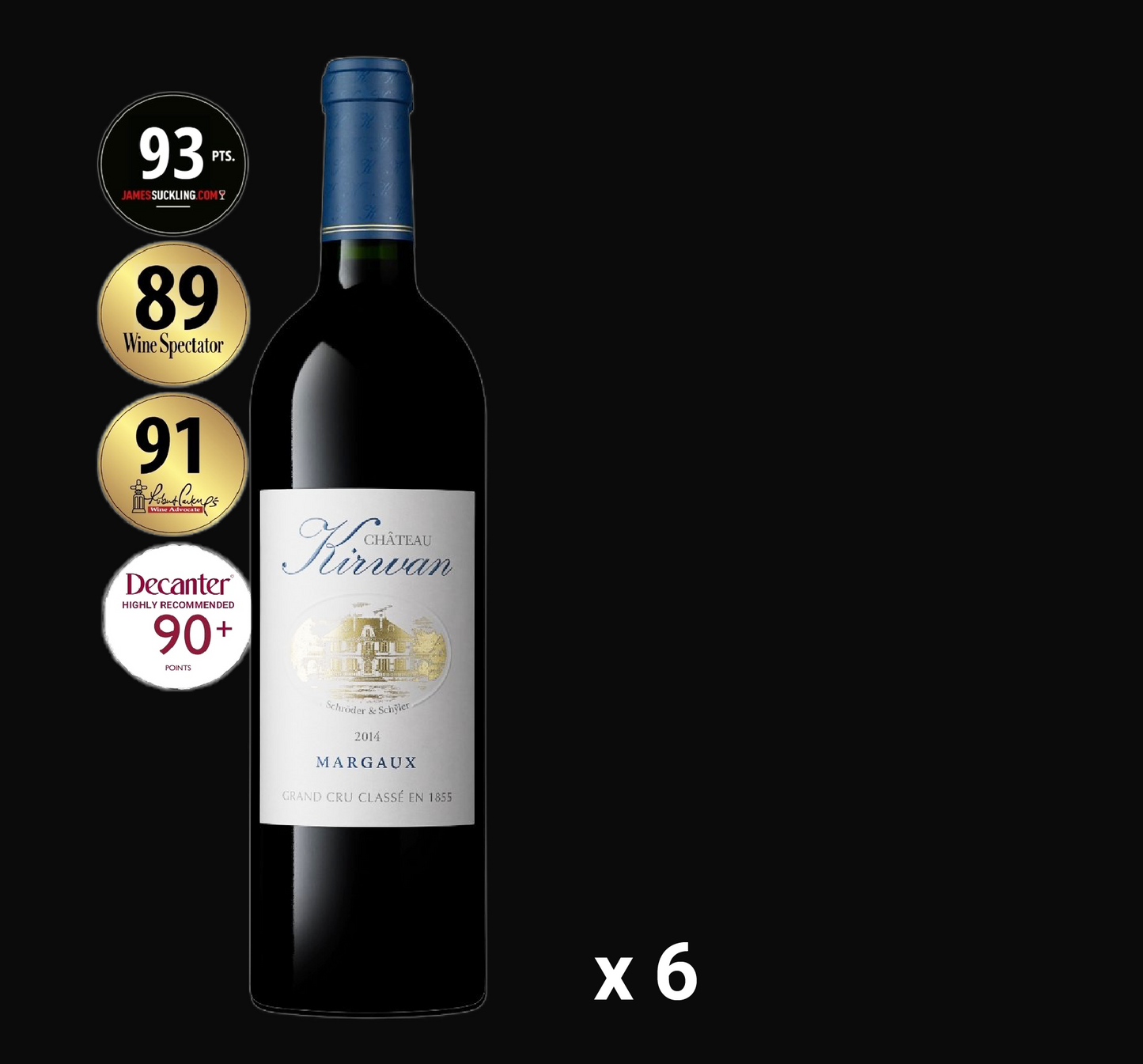 Chateau Kirwan Margaux 2014 (6 bottles)