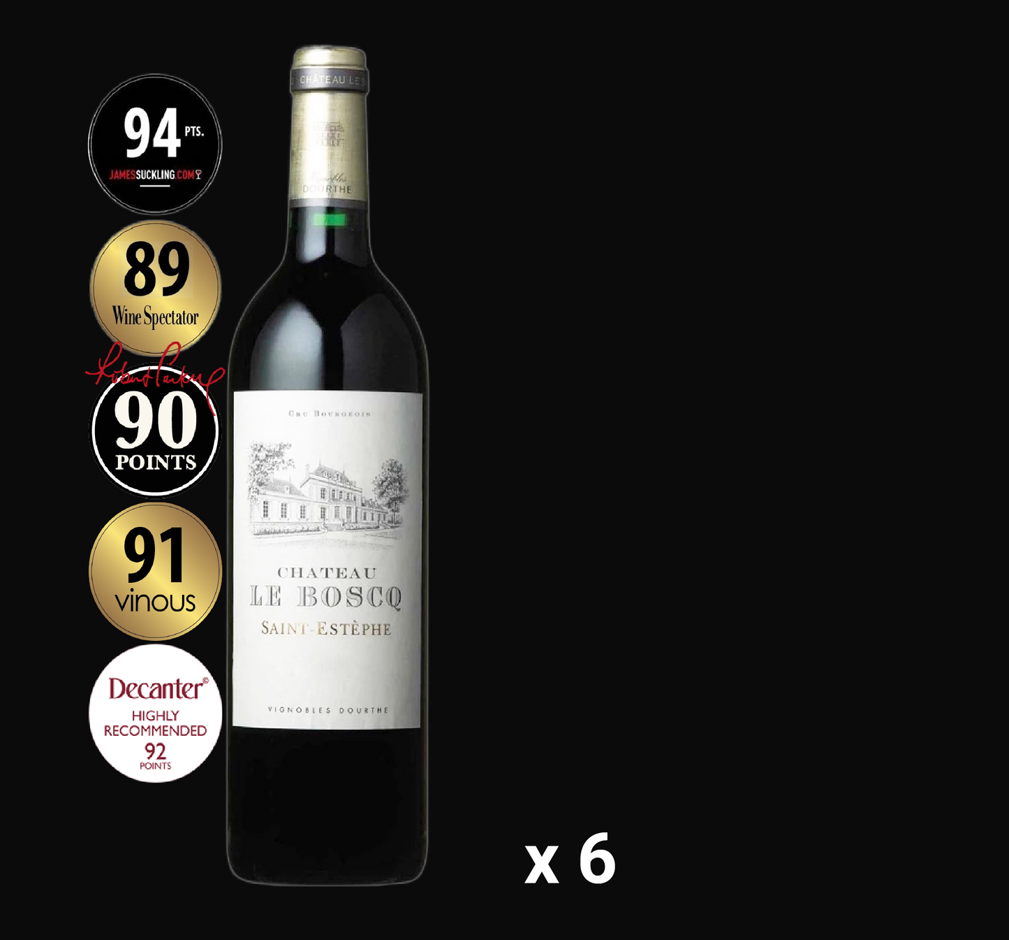 Chateau Le Boscq Cru Bourgeois Saint-Estephe 2016 (6 bottles)