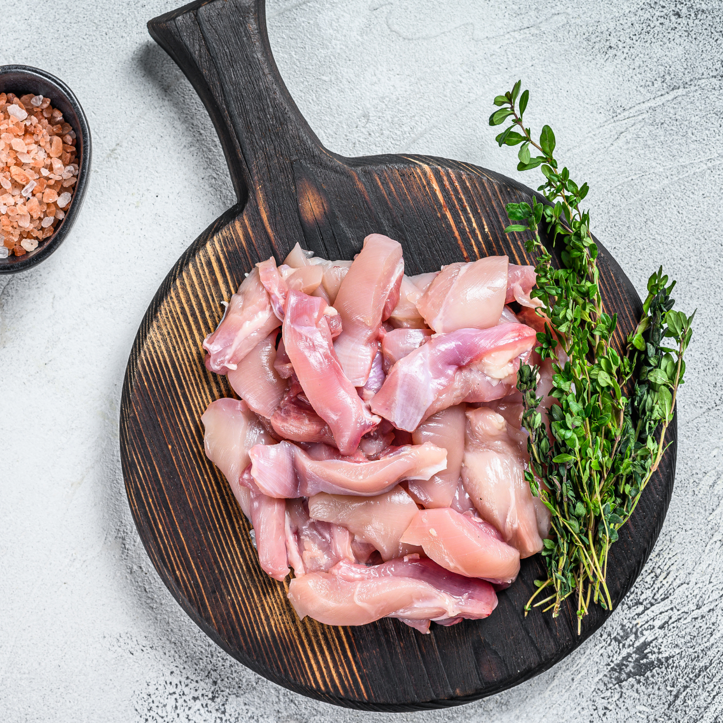 Chicken Leg Boneless Skinless Sliced 3mm 500gm - Frozen