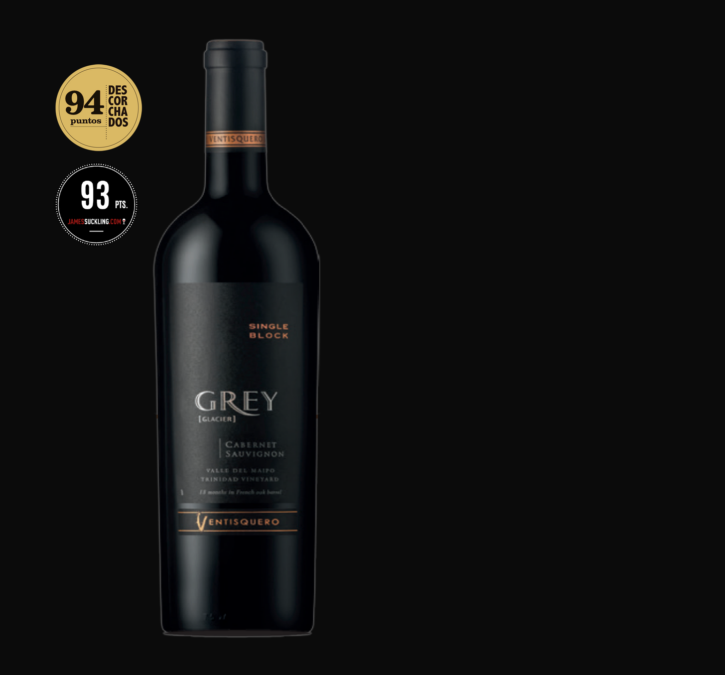 Vina Ventisquero 'Grey' Glacier Trinidad Vineyard Single Block Cabernet Sauvignon Maipo Valley 750ml